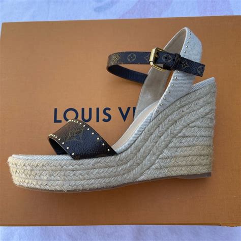 louis vuitton coastline wedge sandal|Louis Vuitton sandals real.